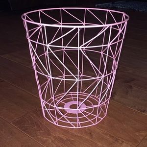 Light pink garbage can